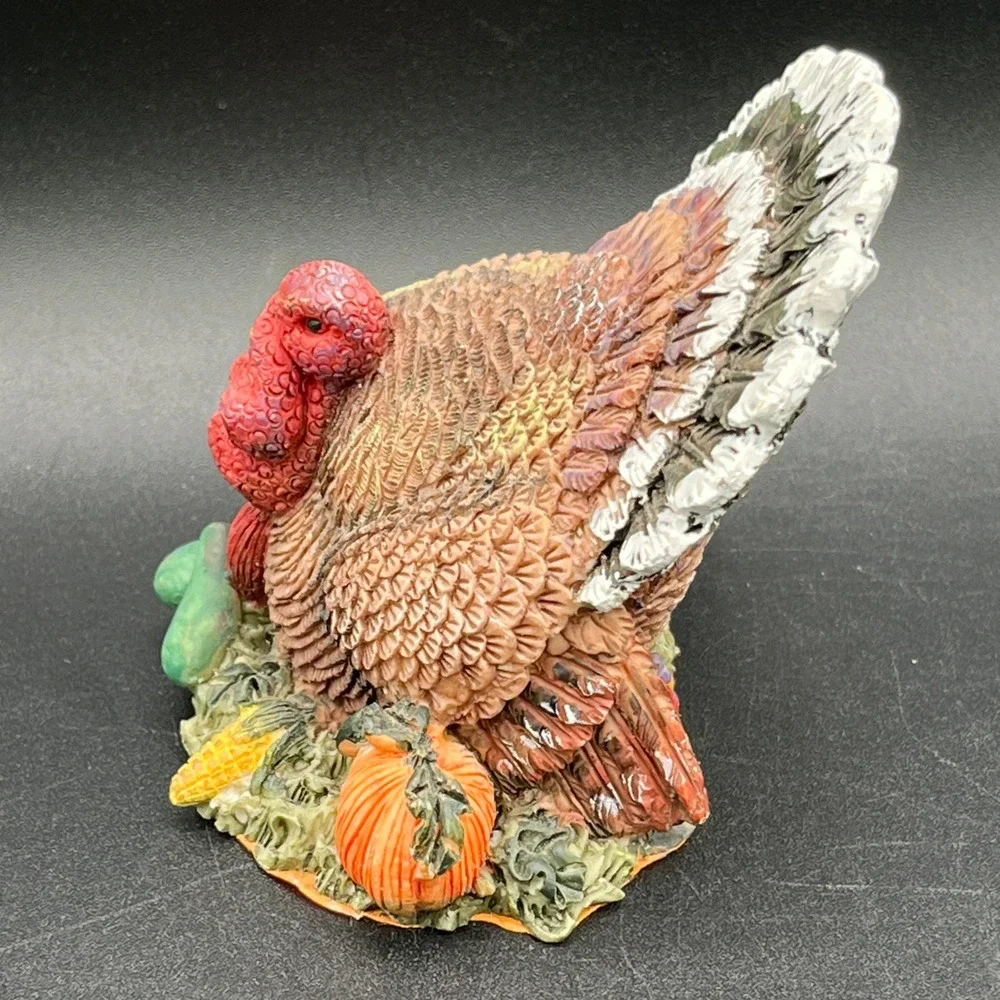 Thanksgiving Turkey Figurine Harvest Decor Resin Pumpkin Autumn Fall Decor 2.75